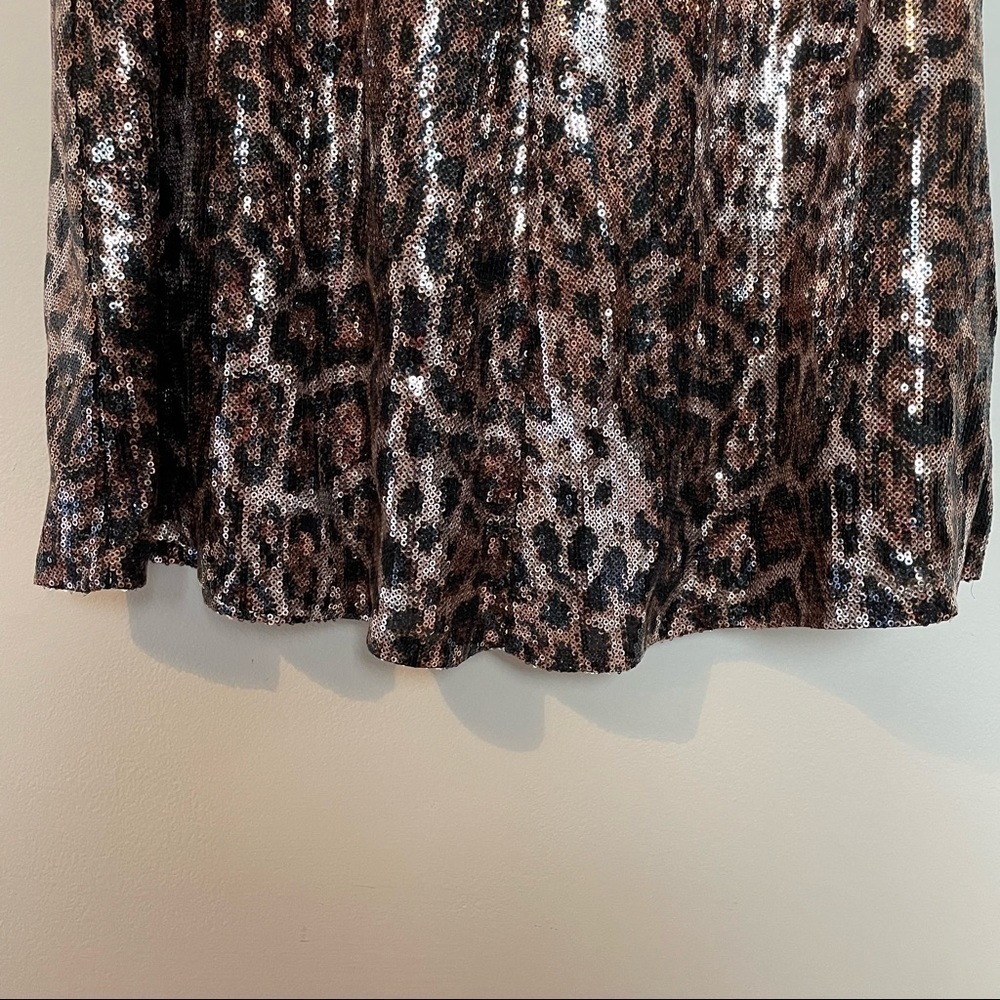Zara Trf Sequins Animal Print V Neck Babydoll Tunic Dress w/Short Flutte… - Picture 6 of 11